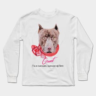 Grunt the pitbull Long Sleeve T-Shirt